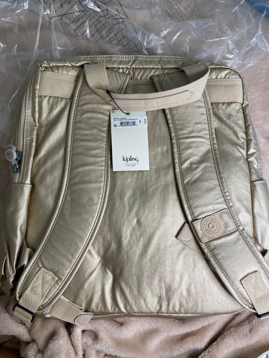 Kipling Audrie Backpack Diaper Bag - Quartz Metallic 15 Liter Capacity