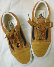 VANS Old Skool Heavy Textures Golden Brown / Black Skate Shoes MENS 9 LIGHT WEAR