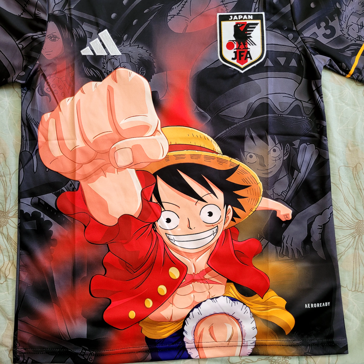 Japan Soccer Jersey One Piece Luffy Cartoon Anime Edition S,M,L,XL