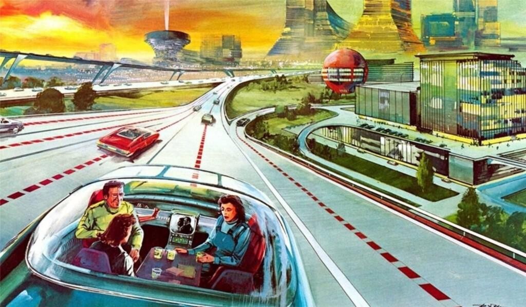 Self-Driven Car Arthur Radebaugh Retro Futurism Art Print to Frame
