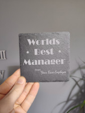 Personalised Worlds Best Manager or Co-worker Coaster for him or Her.