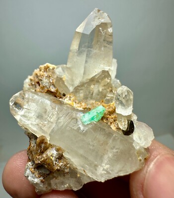 186 Carat Green Panjshir Emerald Crystals, Pyrite On Quartz Crystals From @Afg