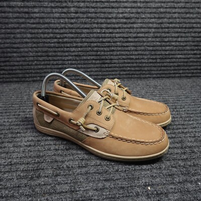Sperry Shoes Womens Beige Oat Top-Sider Songfish Boat Shoe