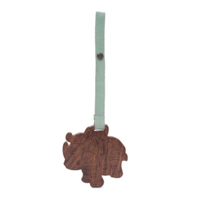 New NIP Finn and Emma Kenya The Rhino Stroller Toy Non Toxic Wood Eco Friendly