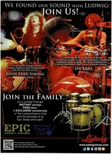 LUDWIG DRUMS - JOHN FRED YOUNG / JAY LANE of PRIMUS - 2011 Print Ad