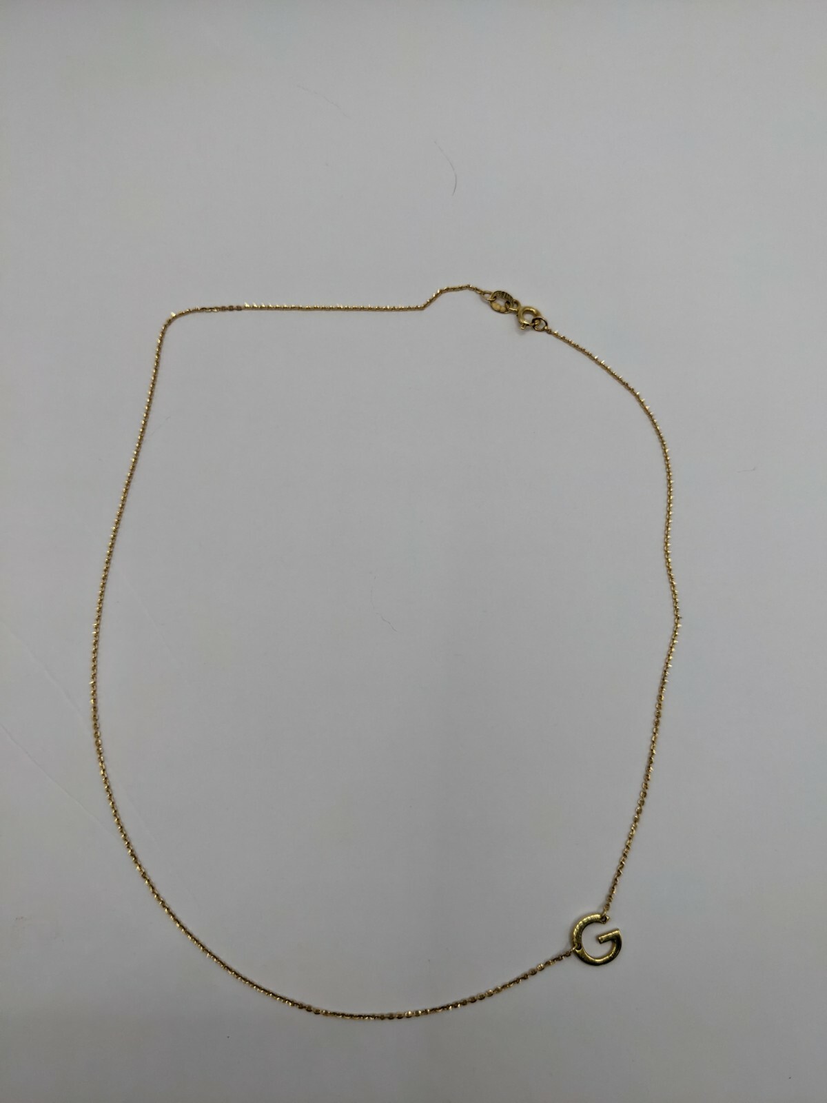 18kt Solid Gold "G" Initial Necklace - image 7