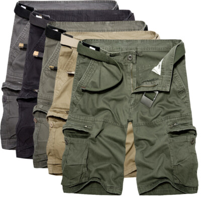 Mode Herren Cargo Shorts Jeans Kurze Hose Sport Shorts Freizeit Bermudas Hosen 