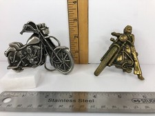 2 Vintage Chopper Motorcycle Belt Buckles Brass VERY COOL !!!