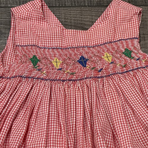 Vintage Smocked Hand Embroidered Gingham & Birds dresses Lot 2 No Sz See Descrip - Picture 15 of 22