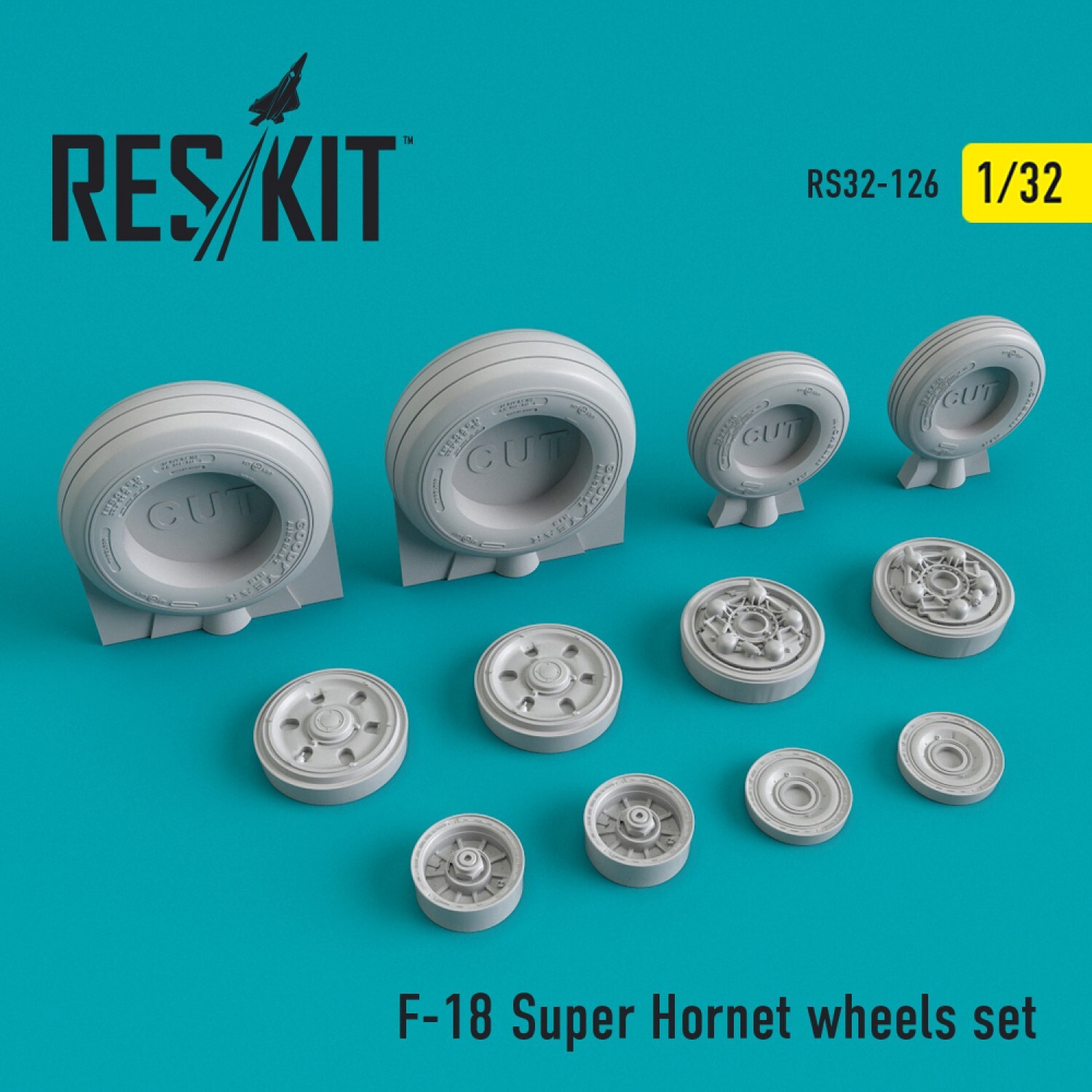 1:32 ResKit RS32-0126 F/A-18 Super Hornet Wheels for Plastic Model Kit
