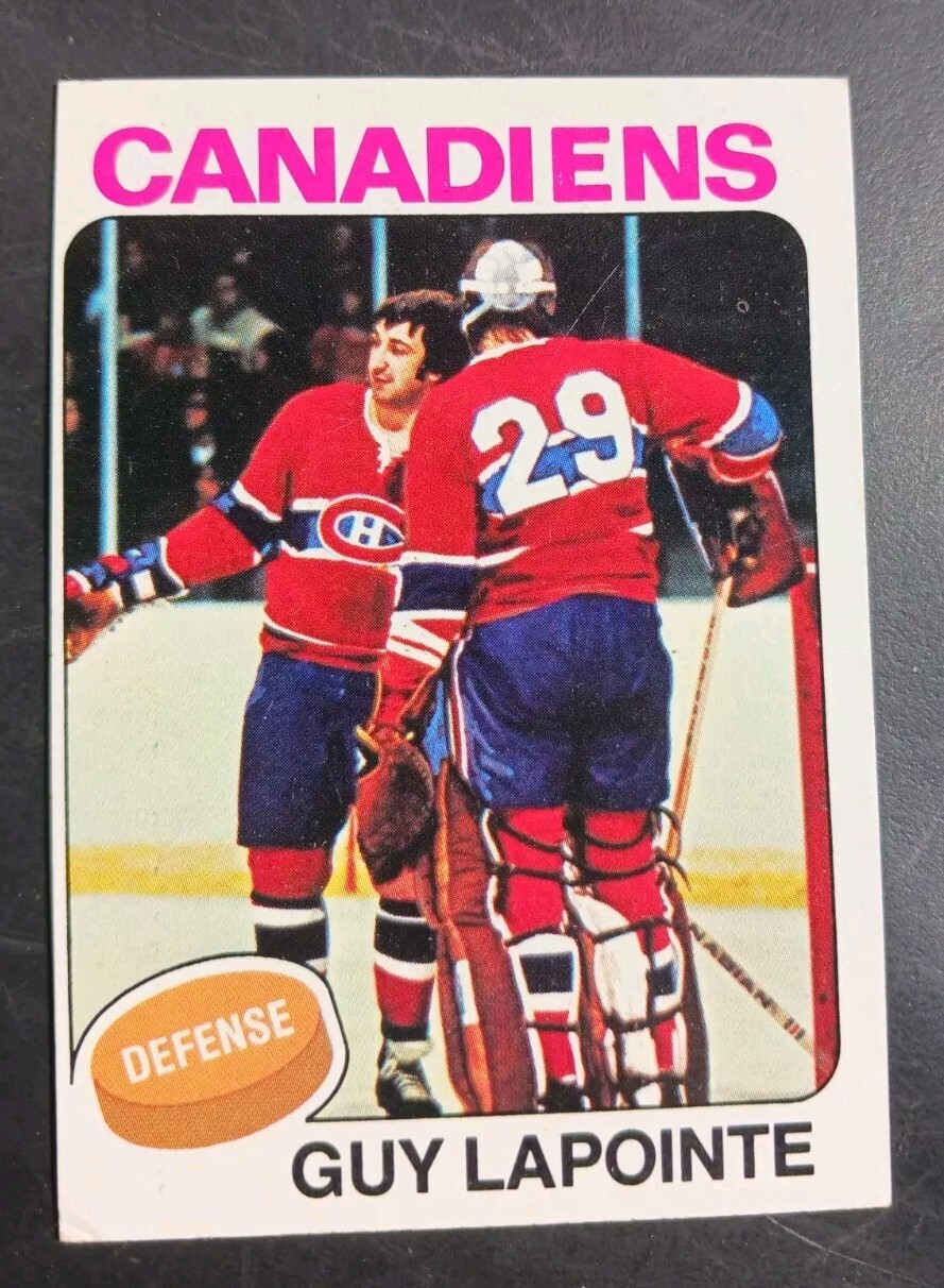 GUY LAPOINTE  1975-76  VINTAGE  Topps #198  Montreal Canadiens Ken Dryden