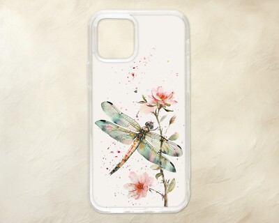 Aquarell Libelle mit Blumen Kunst niedliche Handyhülle iPhone Samsung Motorola