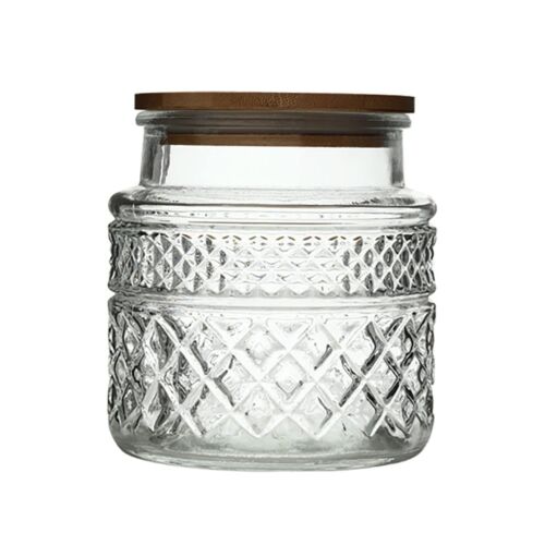 38 FL OZ Large Glass Storage Jar Food Container with Airtight Bamboo Wooden Lid