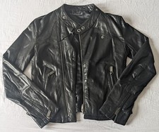 Line Chrome Black Biker Jacket 100% Leather Size S/p