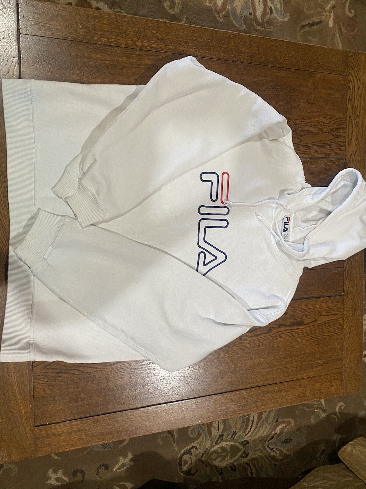 Felpa con cappuccio Fila bianca vintage