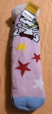 Peanuts Snoopy Pink Sherpa Lined Slipper Socks One Size Fits Most New Free Ship 