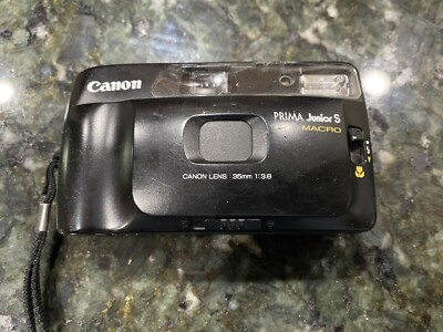 Canon Prima Junior 35mm Point and Shoot Film Camera Photo AF - Power Tested