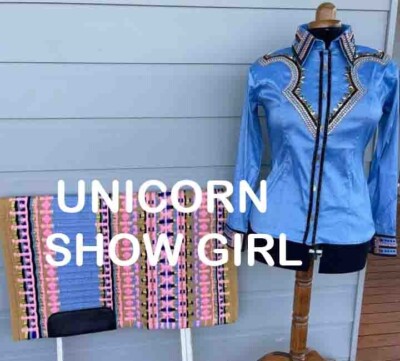 Show Shirt with Matching saddle pad Western Custom Rodeo Queen Showmanship,Horse