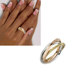 NEU Ring echt Silber 925er Roségold 3 Farben Damen Dreierring Gr. 50-66 Big Size