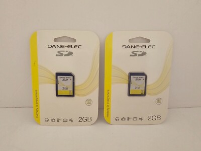 NEW 2 Pack Dane Elec 2GB SD Memory Card for Older Cameras and Electronics SD