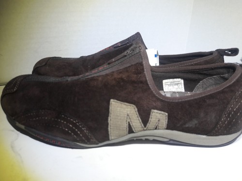 MERRELL BARRADO PELLE CASTAGNO ZIP-FRONT scarpe running donna tg 10 - Foto 8 di 8