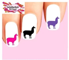 Waterslide Nail Decals Set of 20 -Llama Assorted