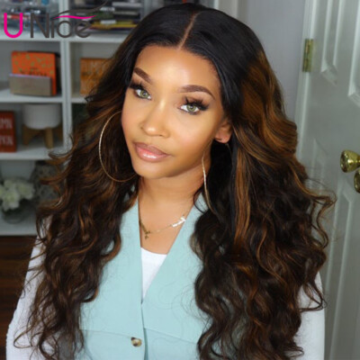 UNice Brazilian Ombre Balayage Brown Body Wave U Part Human  display picture 3