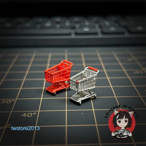1/64 Shopping Cart Scene Props Miniatures Figures Model For Cars Vehicles Toys - Picture 3 of 6