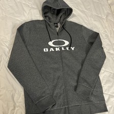 NEW Oakley Hoodie Men Large Gray Full Zip BARK FZ 2.0 NEW Athletic Sweatshirt
