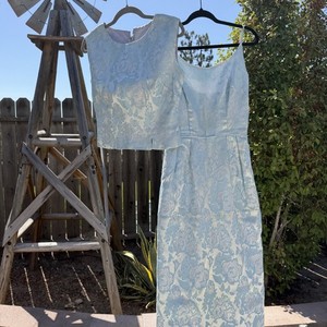 #001 - 1950s Metallic Floral Brocade Dress + Matching Top