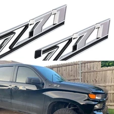 2X 2019-2024 Chrome Black For Silverado Z71 Emblem Fender Side