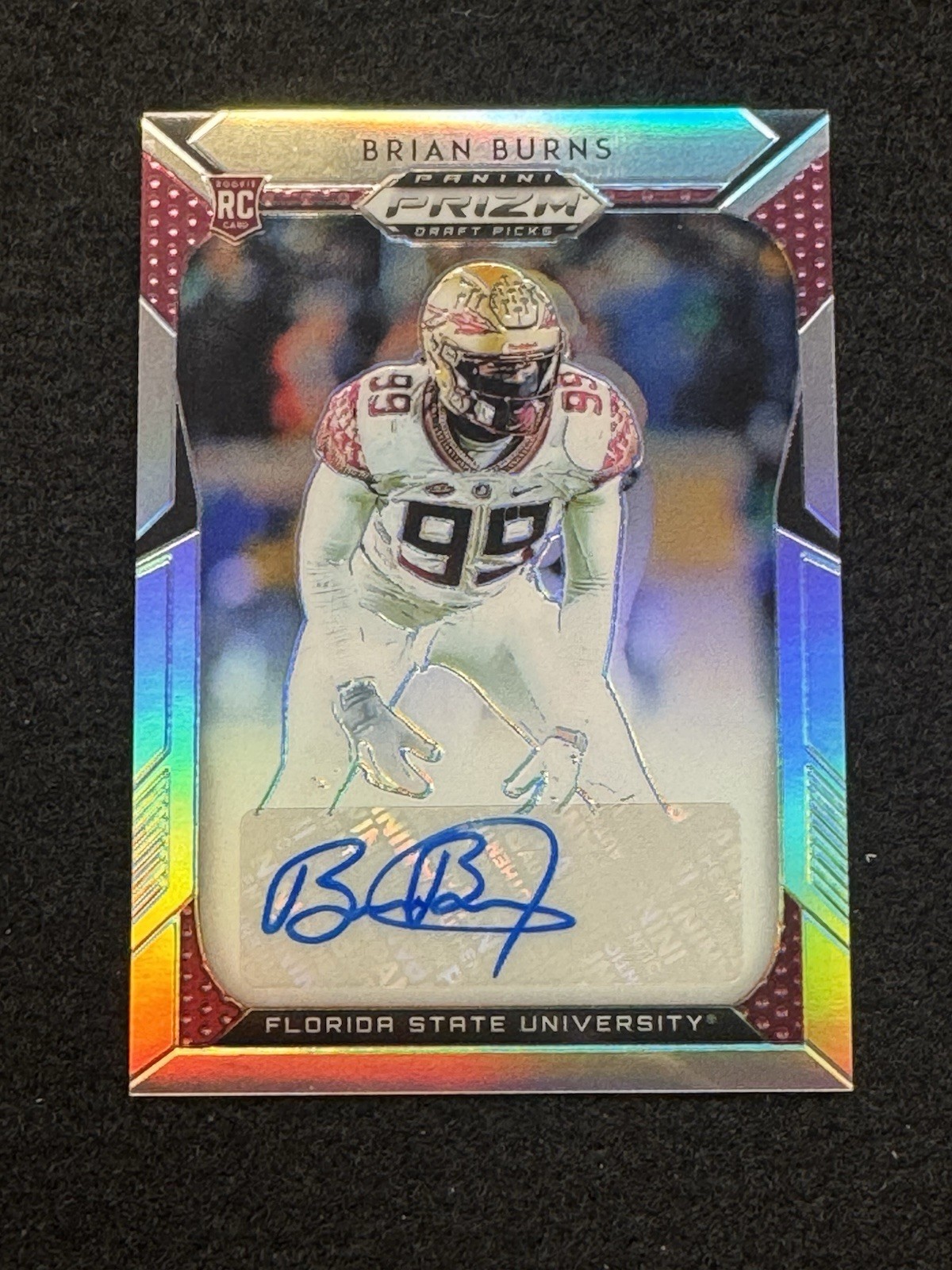 2019 Panini Prizm Draft Picks RC Rookie Autograph Brian Burns Silver Prizm Auto