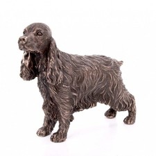 Cocker Spaniel Dog Figure In Cold Cast Bronze (33815)