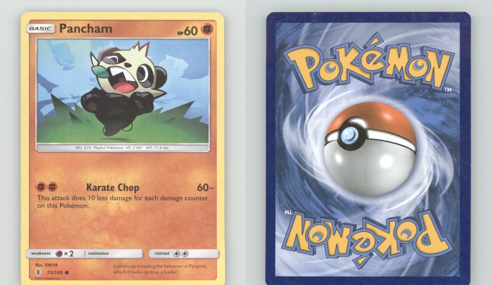 PANCHAM 72/145 COMMON GUARDIANS RISING POKEMON LIGHTLY PLAYED