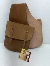 New Tough 1 Brown Leather Split Saddle Bag #61-4304 G-502