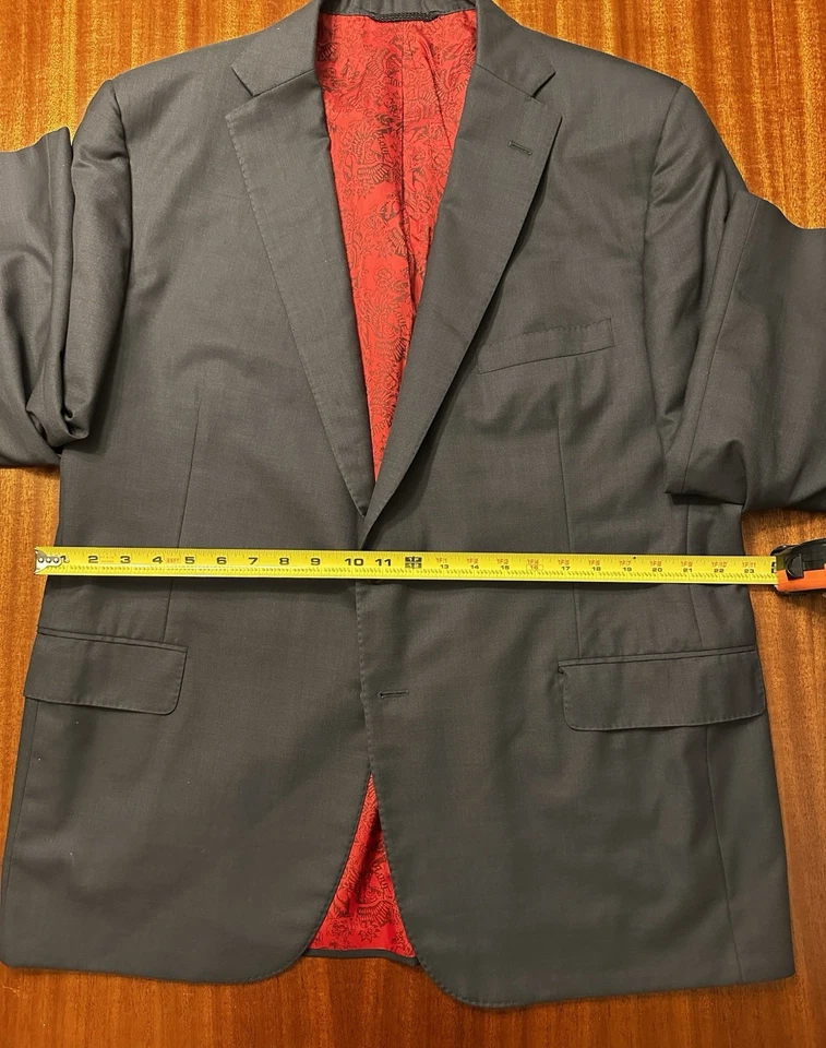 Tom James x Holland & Sherry полный холст серый шерстяной блейзер — 46R сделано в США - Изображение 4 из 4