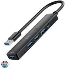 5-Port Powred USB 3.0 Hub, USB Extender Splitter with 5V USB-C Power/Data Por...