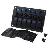 Wasserdichtes 6-Gang-Auto-Boot-Marine-Rv-Blaues Led-Wippschalter-Panel