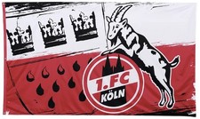 1. FC Köln Hissfahne Wappen 180 x 120 cm quer mit Ösen Hissflagge Fahne Flagge