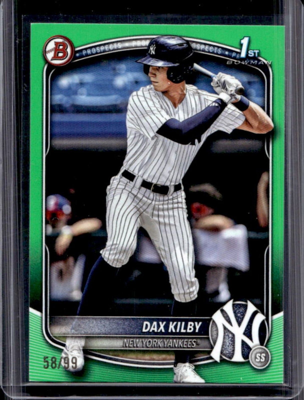 2025 Bowman Draft Dax Kilby Green Border 1st Prospect #/99 Yankees