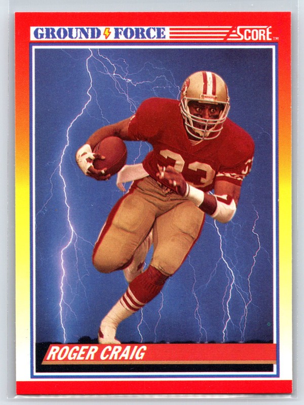 Roger Craig #329 Football Cards 1990 Panini Score trading card — raw and PSA graded price guide