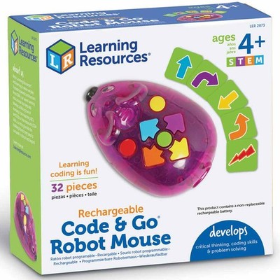 Learning Resources Rechargeable Code & Go Robot Mouse Interactive Coding Toy