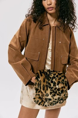 Free People Anna Sui Leopard Muff Brown Fur NWT SOLD OUT 
