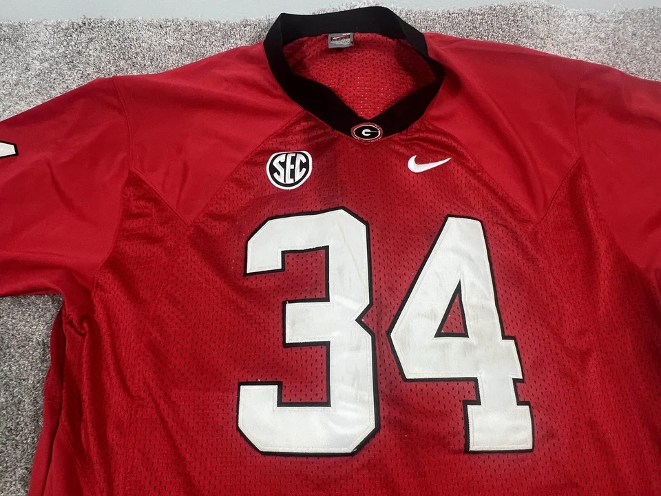 Georgia Bulldogs Jersey Mens 56 Red Black NCAA Football Herschel Walker Nike - Image 2 of 4