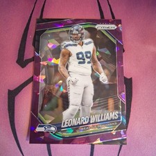 Super Bowl Champion(?) Leonard Williams 2025 Panini Prizm #183 Purple Ice /225