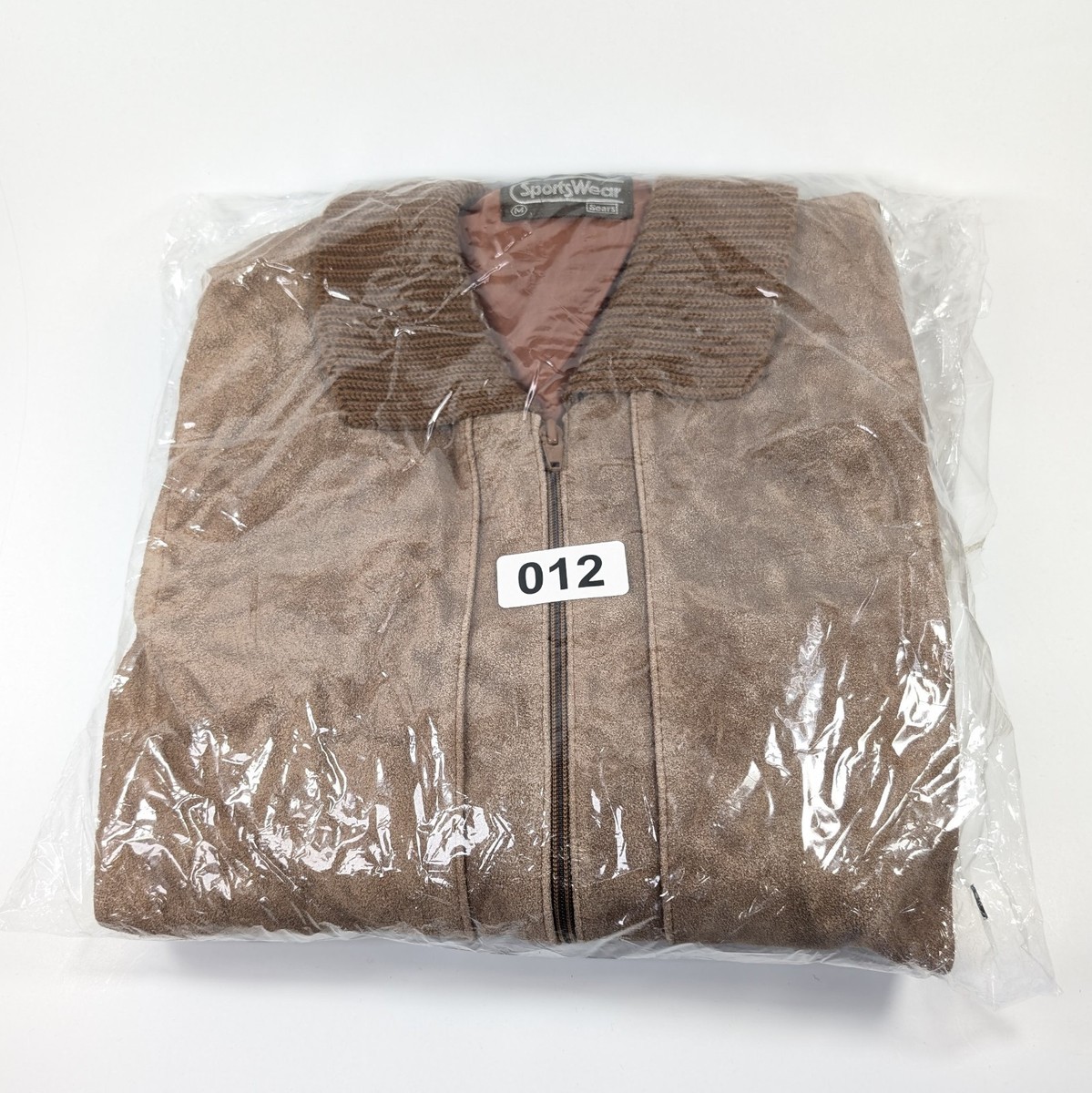 70s usa製 sears polyester knit jacket Vintage 70s SEARS Sportswear Mens Suede Leather Knit Sweater