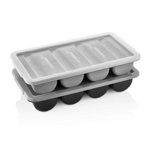 Gastro Besteckkasten mit Deckel Besteckbeh&auml;lter 3-4 F&auml;cher Besteckbox PP Set