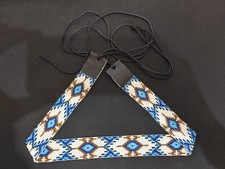 Beaded Hat Band Geometric Southwestern Pattern Cowboy Rode Handmade hatband