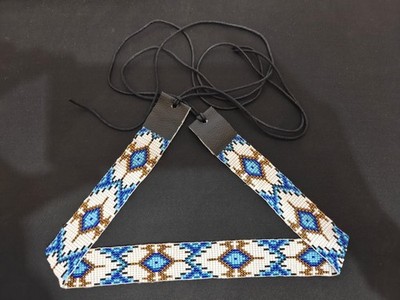 Beaded Hat Band Geometric Southwestern Pattern Cowboy Rode Handmade hatband