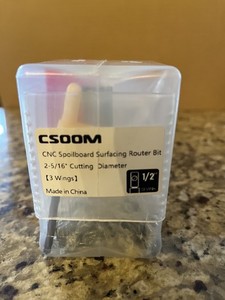 CSOOM CNC Spoilboard Surfacing Router Bit 1/2" Shank 2-5-16" Diameter 3 Wings